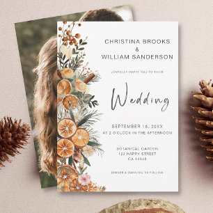 Convite Boho Holiday Photo Wedding