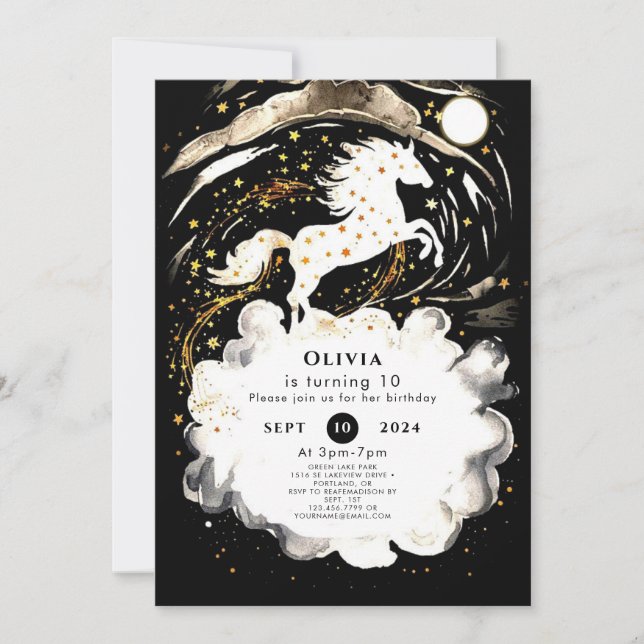 Convite Boho Horse Birthday (Frente)