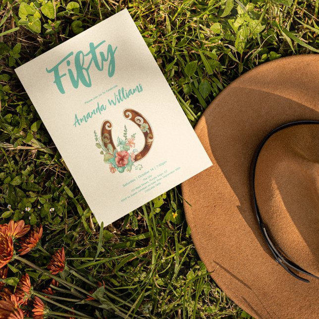 Convite Boho Horsfere Selvagens 50º Aniversário (Criador carregado)