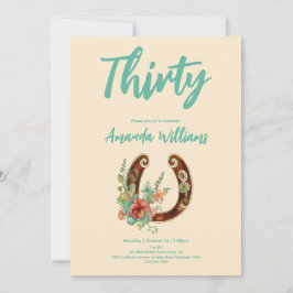 Convite Boho Horsfere Selvagens Trinta Anos de Aniversário
