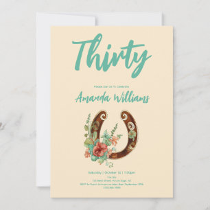Convite Boho Horsfere Selvagens Trinta Anos de Aniversário