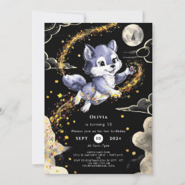 Convite Boho Howling Wolf Birthday
