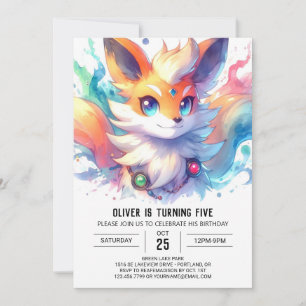 Convite Boho Joyful Fox Birthday