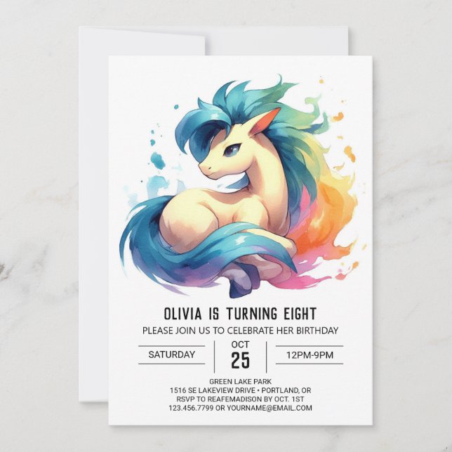 Convite Boho Kids Horse Birthday (Frente)