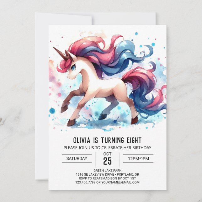 Convite Boho Kids Horse Birthday (Frente)