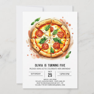 Convite Boho Kids Pizza Birthday
