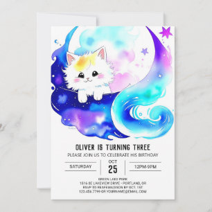 Convite Boho Kitten Birthday