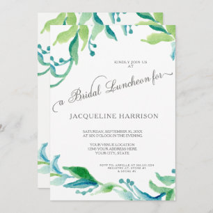 Convite BOHO Laurel Leaf Olive Branch Bridal Luncheon
