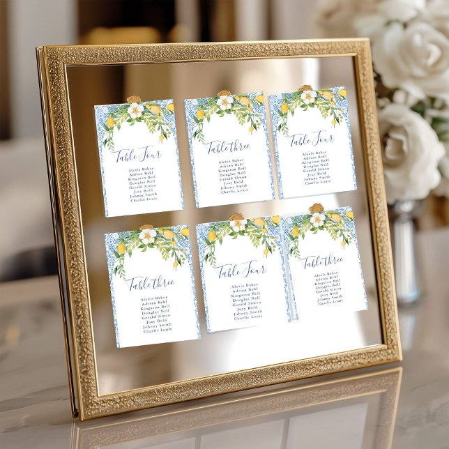 Convite Boho Lemon Blue Mediterranean azulejo - Casamento  (Criador carregado)