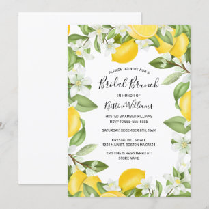 Convite Boho Lemons Watercolor Bridal Bridal Brunch