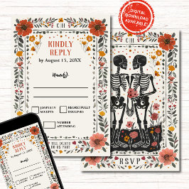 Convite Boho Letterpress Estilo Esqueleto Tarot Casamento 