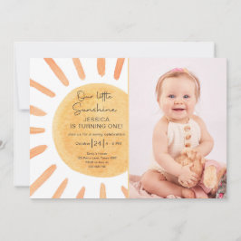 Convite Boho Little Sunshine primeiro aniversario Convide 