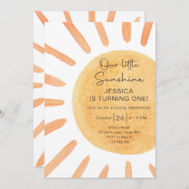 Convite Boho LiTtle Sunshine primeiro aniversario Sun Summ