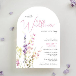 Convite Boho Little Wildflower Watercolor Arch Baby Shower