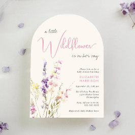 Convite Boho Little Wildflower Watercolor Arch Baby Shower