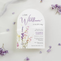 Boho Little Wildflower Watercolor Chá de fraldas