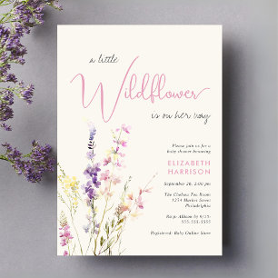 Convite Boho Little Wildflower Watercolor Chá de fraldas