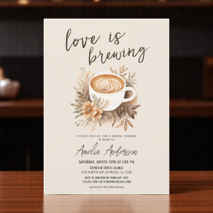 Convite Boho Love está criando Chá de panela de café