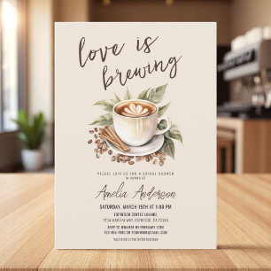 Convite Boho Love está criando Chá de panela de café