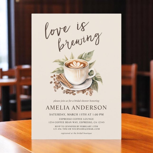 Convite Boho Love está criando Chá de panela de café (Criador carregado)