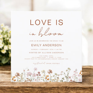Convite Boho Love está em Bloom Wildflower Chá de panela