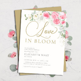 Convite Boho Love in Bloom Rosa Orchid Chá de panela