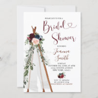 Boho Marinho Marsala Teepee Chá de panela