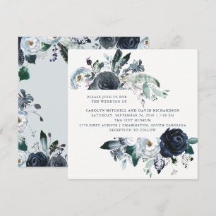 Convite Boho Marinho Peony Floral Wedding