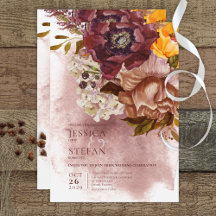 Boho Marsala Clay & Yellow Buquê Weding