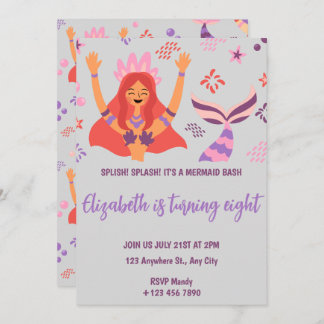 Convite Boho Mermaid Birthday Invitation