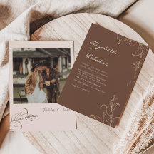 Boho Minimalist Botanicals Terracotta Wedding