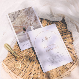 Convite Boho Minimalista Arco de Terracota & Casamento Fot