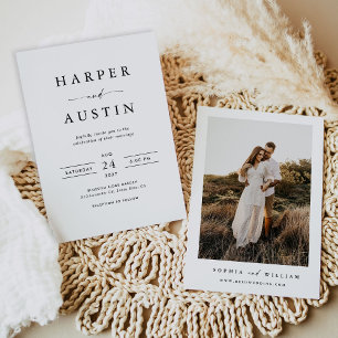 Convite Boho Minimalista Foto Casamento