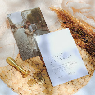 Convite Boho Minimalista Invitación de Boda con Foto