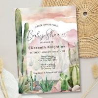 Boho Modern Desert Nature Cactus Chá de fraldas
