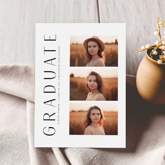 Convite Boho Modern Elegant 4 FotoFesta de formatura (Criador carregado)