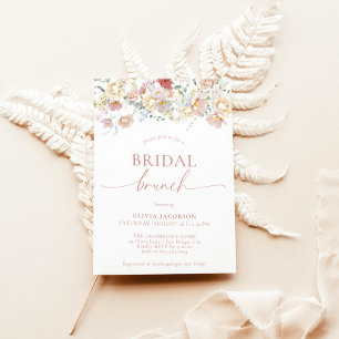 Convite Boho Modern Floral Chá de panela Bridal Brunch