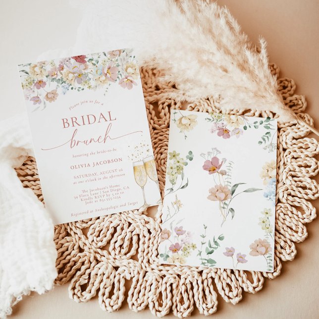 Convite Boho Modern Floral Chá de panela | Bridal Brunch I (Criador carregado)