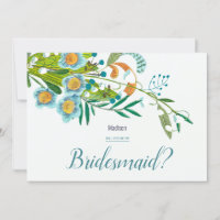 Boho Modern Floral Lily de Valley Bridesmaid