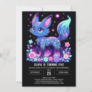 Convite Boho Modern Fox Digital Birday