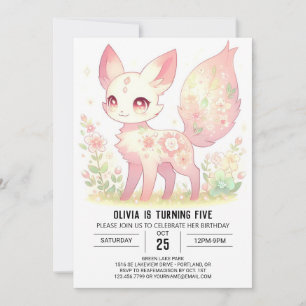 Convite Boho Modern Fox Digital Birday