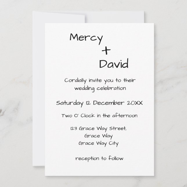 Convite Boho Modern Minimalist Wedding Invitation (Frente)