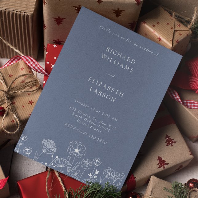 Convite Boho Modern Watercolor de Flores Silvestres Casame (Criador carregado)