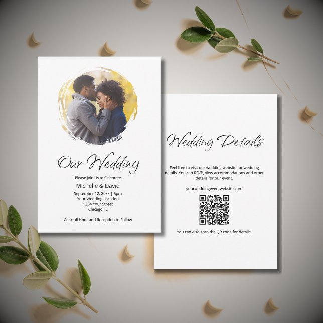 Convite Boho Moderno Casual Foto Minimalista (Criador carregado)