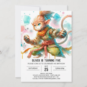 Convite Boho Monkey Birthday