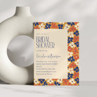 Boho Mostarda Azul Chá de panela Botânico Floral