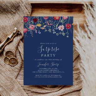 Convite Boho Multicolor Wildflower Surprise Party