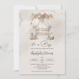 Convite Boho Nave de viveiro neutro em relação ao gênero