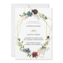 Boho Navy & floral simples verde 