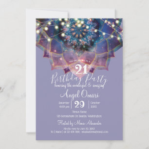 Convite Boho Nebula Bloom   Design Mandala